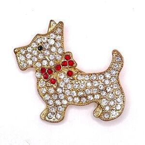 Monet Signed Vintage Schnauzer Scottie Dog Brooch Pin